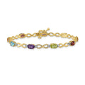 Genuine Rainbow Diamond 10K Gold Infinity Bracelet by Fine Color Jewels