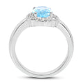 2.58 Carat Genuine Blue Topaz and White Topaz .925 Sterling Silver Ring by Bids.com