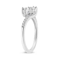 10K White Gold 1/4 Cttw Miracle Set Round Cut Diamond Two-Stone Ring (H-I Color, I2 Clarity) - Size 7 by Bids.com