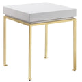 Bianca Nightstand Side Table Square Frame High Sheen Lacquer by DailySale