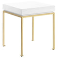 Bianca Nightstand Side Table Square Frame High Sheen Lacquer by DailySale