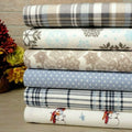 Bibb Home 100% Cotton Printed Flannel Sheet Set - Cozy, Soft, Deep Pocket Sheets by DailySale
