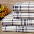 Bibb Home 100% Cotton Printed Flannel Sheet Set - Cozy, Soft, Deep Pocket Sheets by DailySale