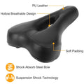 Bicycle Padded Saddle Wear Resistant Hollow Leather Seat Cushion by DailySale