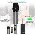 Bietrun Wireless UHF Metal Dual Handheld Dynamic Mic Karaoke System by DailySale