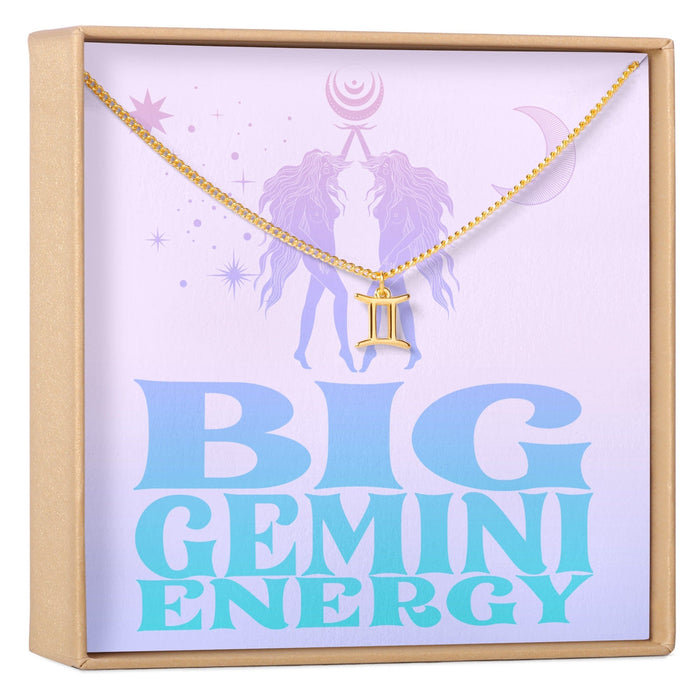 Big Gemini Energy Zodiac Necklace by Dear Ava