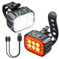 Bike Headlight TailLight IP65 Waterproof Anti-Drop Rechargeable Bicycle Light Set by DailySale
