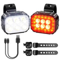 Bike Headlight TailLight IP65 Waterproof Anti-Drop Rechargeable Bicycle Light Set by DailySale