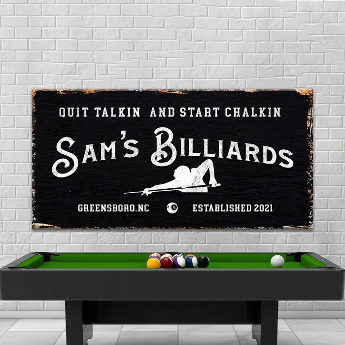 Billiards Room Sign by Tailored Canvases
