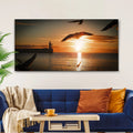 Birds On Magical Sunrise Canvas Wall Art by Tailored Canvases