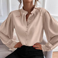 Bishop Sleeve Button Up Blouse by DailySale