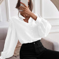 Bishop Sleeve Button Up Blouse by DailySale