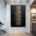 Black And Gold Abstract Minimalist Wall Art by Tailored Canvases
