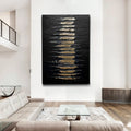Black And Gold Abstract Minimalist Wall Art by Tailored Canvases