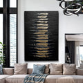 Black And Gold Abstract Minimalist Wall Art by Tailored Canvases
