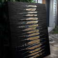 Black And Gold Abstract Minimalist Wall Art by Tailored Canvases