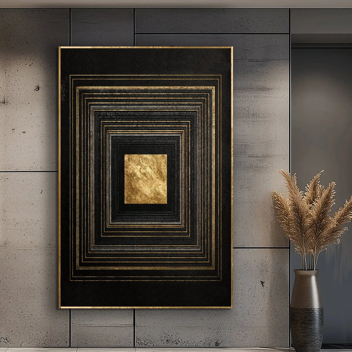 Black And Gold Core Wall Art by Tailored Canvases