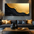 Black And Gold Minimalist Abstract V by Tailored Canvases