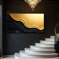 Black And Gold Minimalist Abstract V by Tailored Canvases