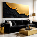 Black And Gold Minimalist Abstract V by Tailored Canvases