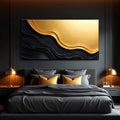 Black And Gold Minimalist Abstract V by Tailored Canvases
