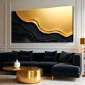 Black And Gold Minimalist Abstract V by Tailored Canvases
