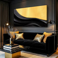 Black And Gold Minimalist Abstract VIII by Tailored Canvases