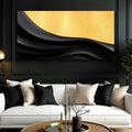 Black And Gold Minimalist Abstract VIII by Tailored Canvases