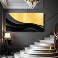 Black And Gold Minimalist Abstract VIII by Tailored Canvases