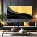 Black And Gold Minimalist Abstract VIII by Tailored Canvases