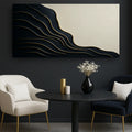 Black and Gold Minimalist Abstract Wall Art by Tailored Canvases