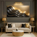 Black and Gold Minimalist Abstract Wall Art IV by Tailored Canvases