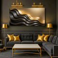 Black and Gold Minimalist Abstract Wall Art IV by Tailored Canvases