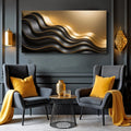 Black and Gold Minimalist Abstract Wall Art IV by Tailored Canvases