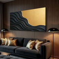 Black And Gold Minimalist Abstract XII by Tailored Canvases