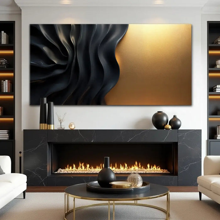 Black And Gold Minimalist Abstract XIII by Tailored Canvases