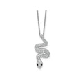 Black and White CZ Snake Necklace by Fine Color Jewels