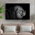 Black And White Lion Head Canvas Wall Art by Tailored Canvases