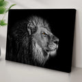 Black And White Lion Head Canvas Wall Art by Tailored Canvases