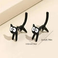 Black Cat Front And Back Stud Earrings For Women by DailySale