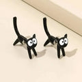 Black Cat Front And Back Stud Earrings For Women by DailySale