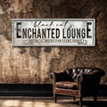 Black Cat's Enchanted Lounge Halloween Sign III by Tailored Canvases