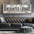 Black Cat's Enchanted Lounge Halloween Sign III by Tailored Canvases