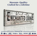 Black Cat's Enchanted Lounge Halloween Sign III by Tailored Canvases