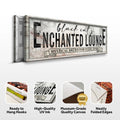 Black Cat's Enchanted Lounge Halloween Sign III by Tailored Canvases