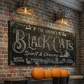 Black Cat’s Spirits & Charms Bar Halloween Sign II by Tailored Canvases