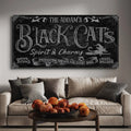 Black Cat’s Spirits & Charms Bar Halloween Sign II by Tailored Canvases