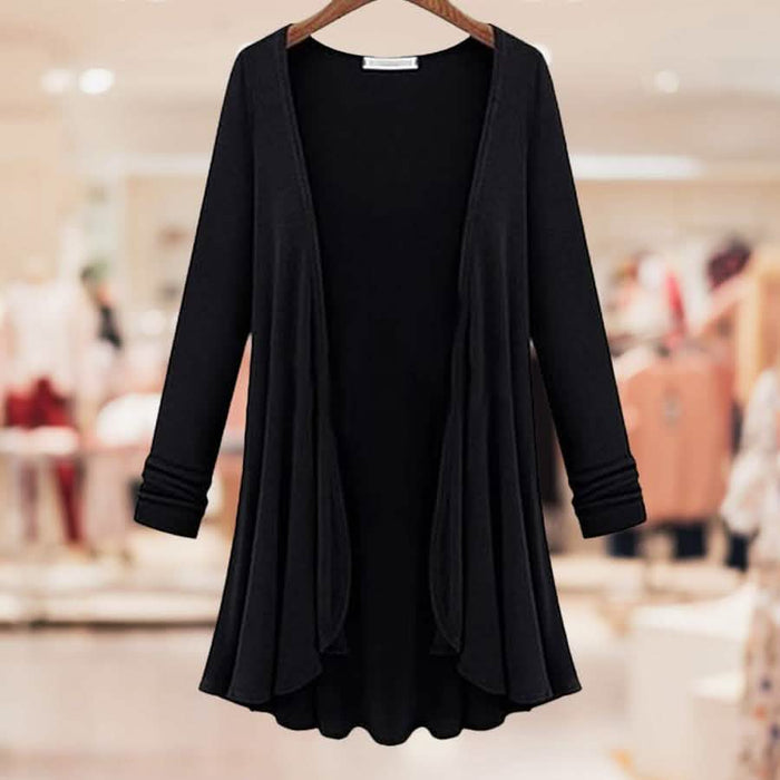 Black Classic Draped Cardigan by DailySale