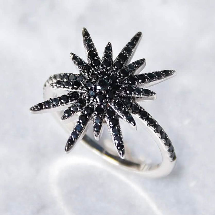 Black CZ Star Statement Ring - Assorted Sizes by DailySale