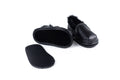 Black Faux-Fur Barefoot Shoe Topper | Ozznek Removable Sole Shoes by ozznekshoes
